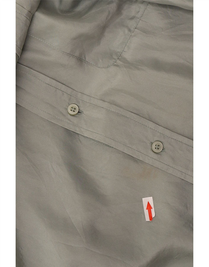 Camicia vintage da uomo grande in seta verde