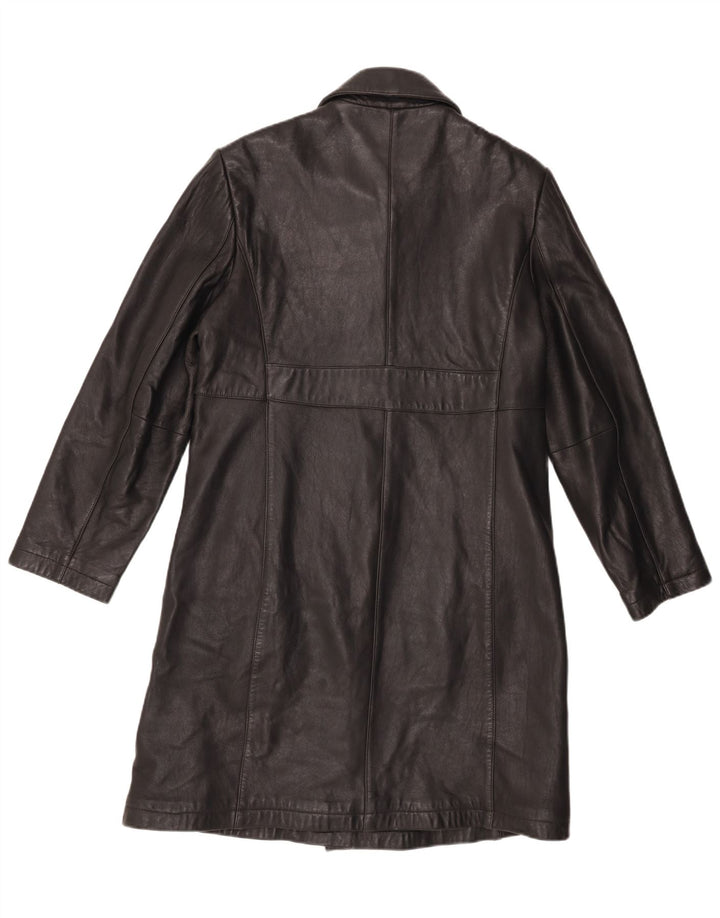 Cappotto in pelle da donna Liz Claiborne UK 16 Grande pelle nera
