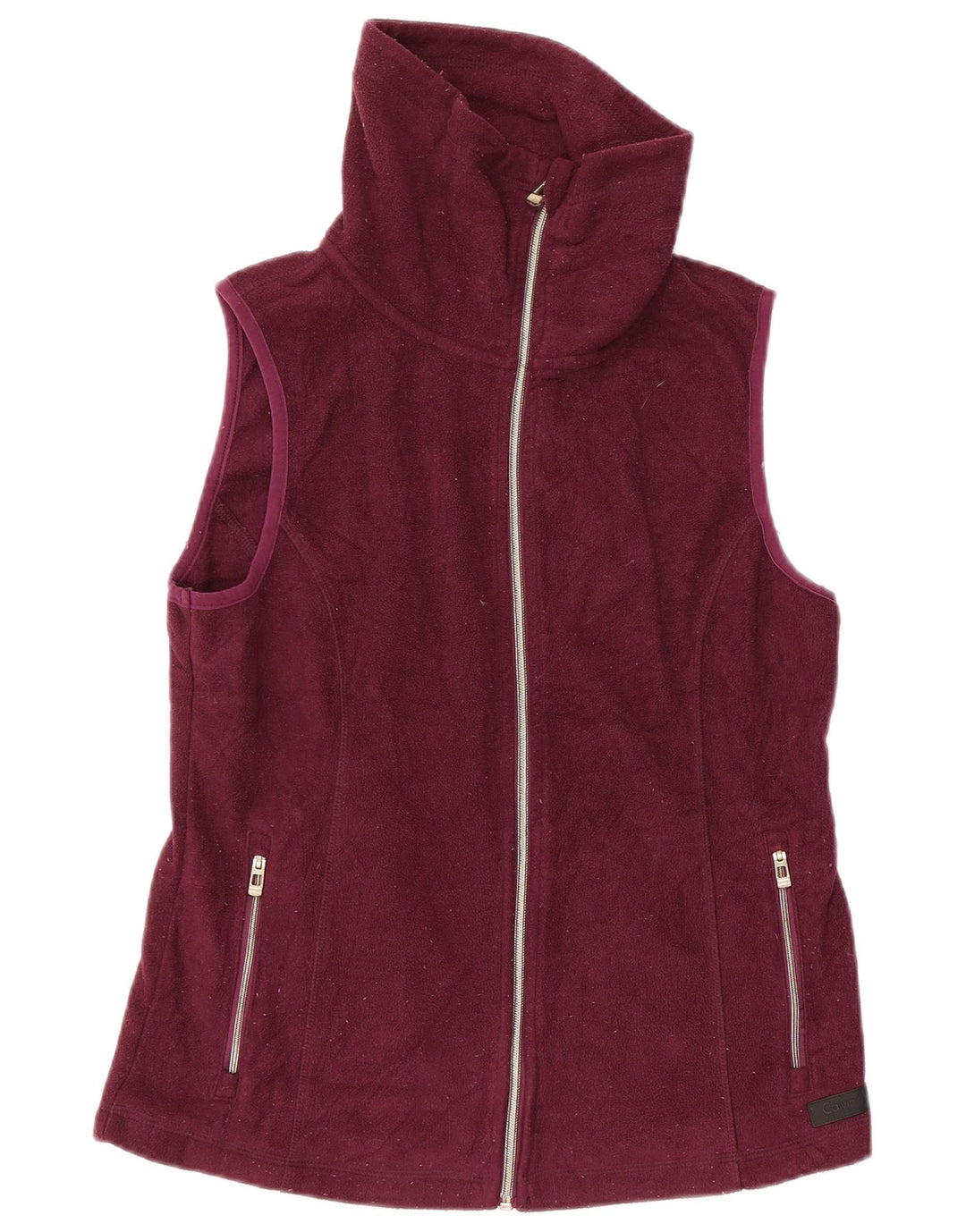 CALVIN KLEIN Gilet da donna in pile con grafica UK 12 Bordeaux medio Poliestere