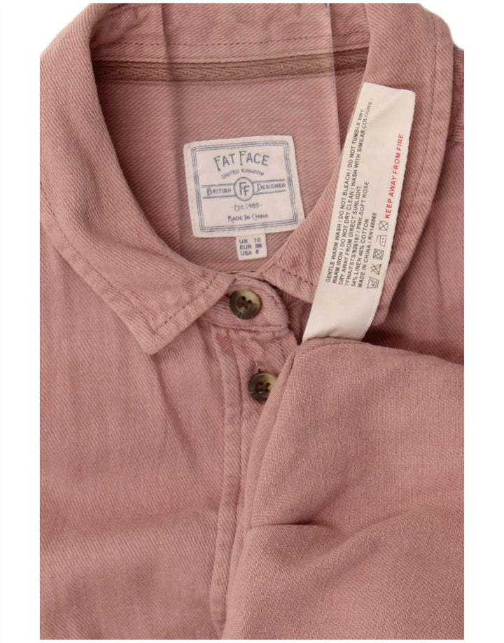 Camicia a maniche lunghe da donna Fat Face UK 10 Piccolo lino rosa