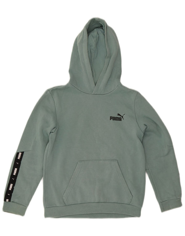 Felpa con cappuccio grafica per ragazze Puma 11-12 anni in cotone color block blu