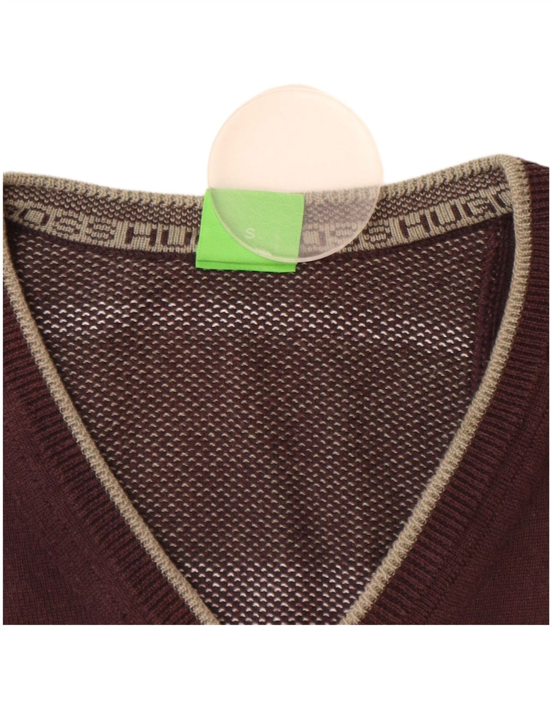 Maglione da uomo HUGO BOSS con scollo a V piccolo in cotone marrone