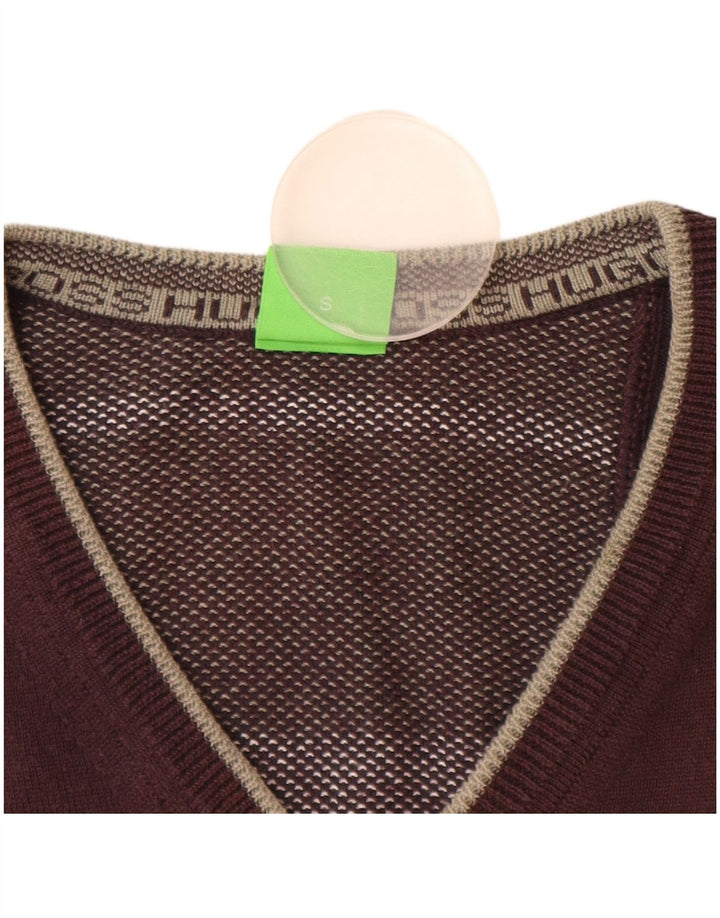 Maglione da uomo HUGO BOSS con scollo a V piccolo in cotone marrone