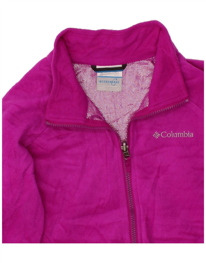 COLUMBIA Womens Fleece Jacket UK 14 Large Pink Polyester Vintage Columbia and Second-Hand Columbia from Messina Hembry 
