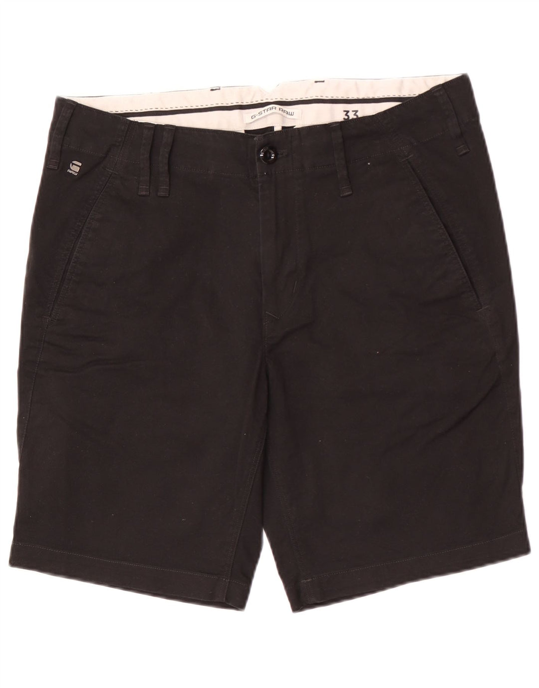 G-Star Pantaloncini Chino da Uomo W33 Nero Medio Cotone
