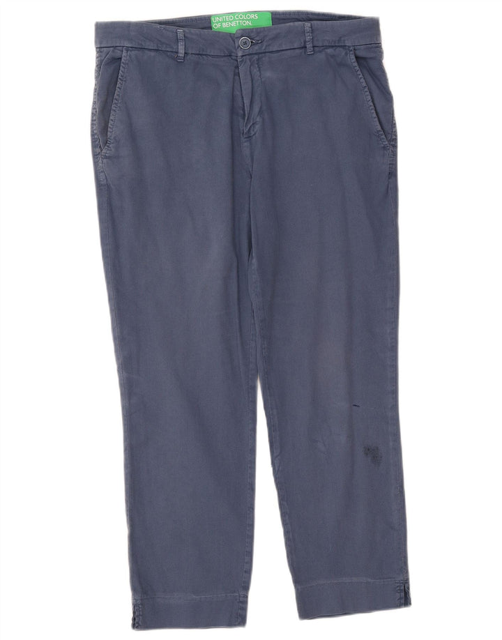 Pantaloni corti dritti da donna Benetton W33 L25 Blu