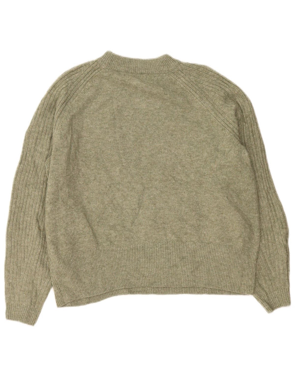 Maglione maglione girocollo da donna Marks & Spencer UK 16 grande acrilico verde