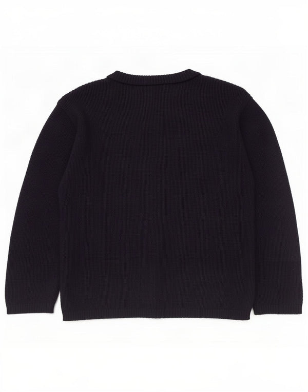 Maglione cardigan da donna Zara UK 14 grande viscosa blu navy