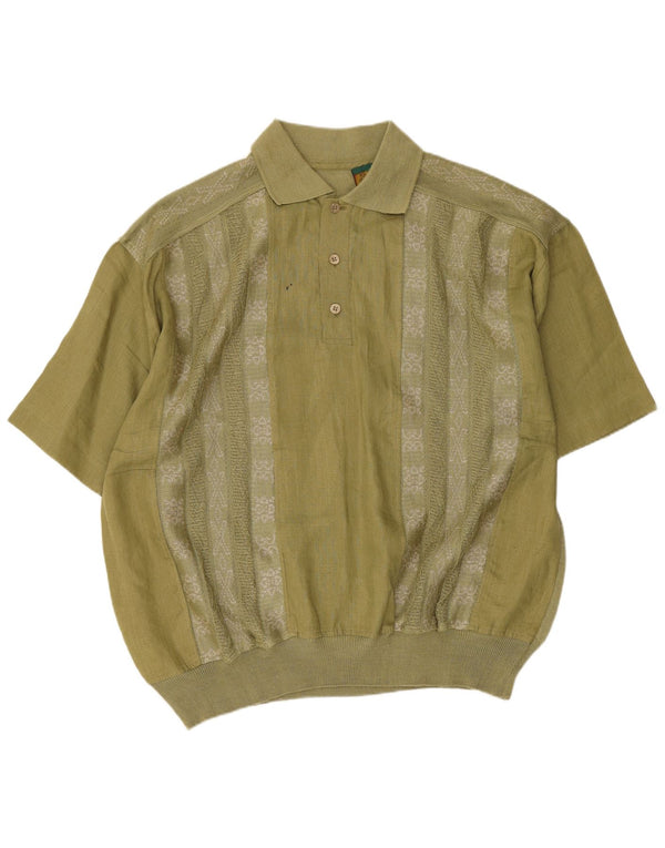 Polo da uomo Old Farway UK 50 3XL a righe verdi