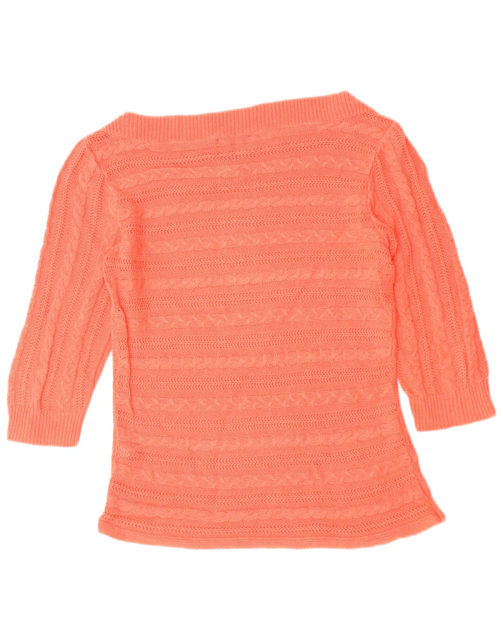 CHAPS Maglione maglione classico con scollo a barca da donna UK 12 Arancione medio