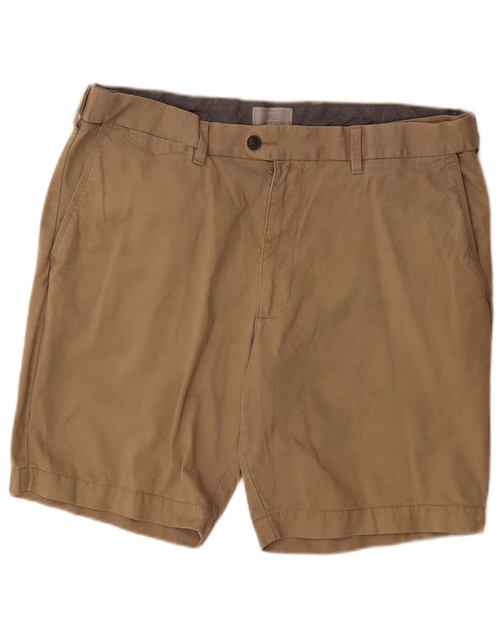 MARKS & SPENCER Pantaloncini chino da uomo W38 XL Cotone beige
