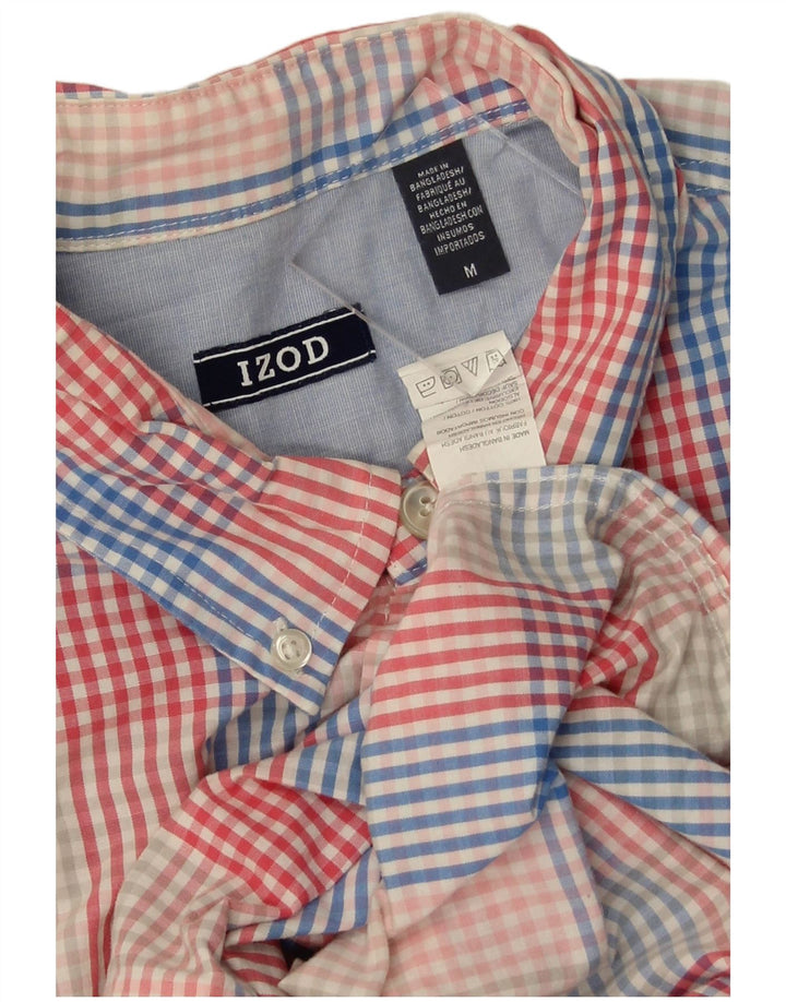 Camicia a maniche corte da uomo Izod in cotone a quadri multicolore medio