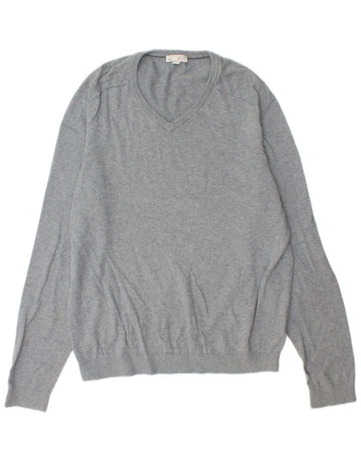 Maglione Gap da uomo con scollo a V grande in cotone grigio