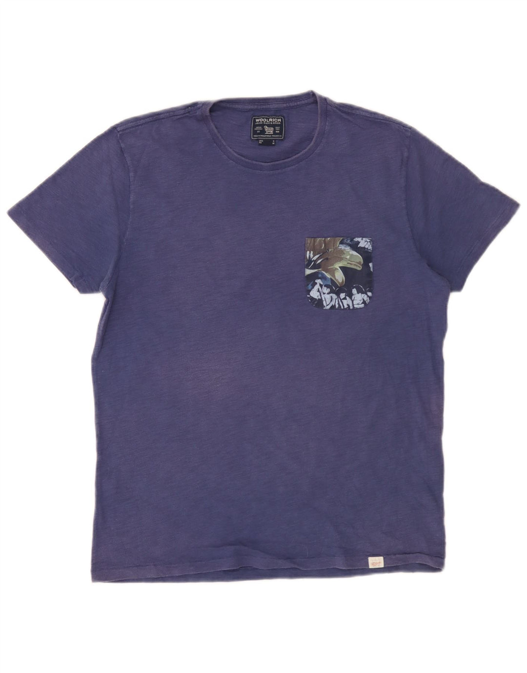 T-shirt da uomo Woolrich Top in cotone blu medio