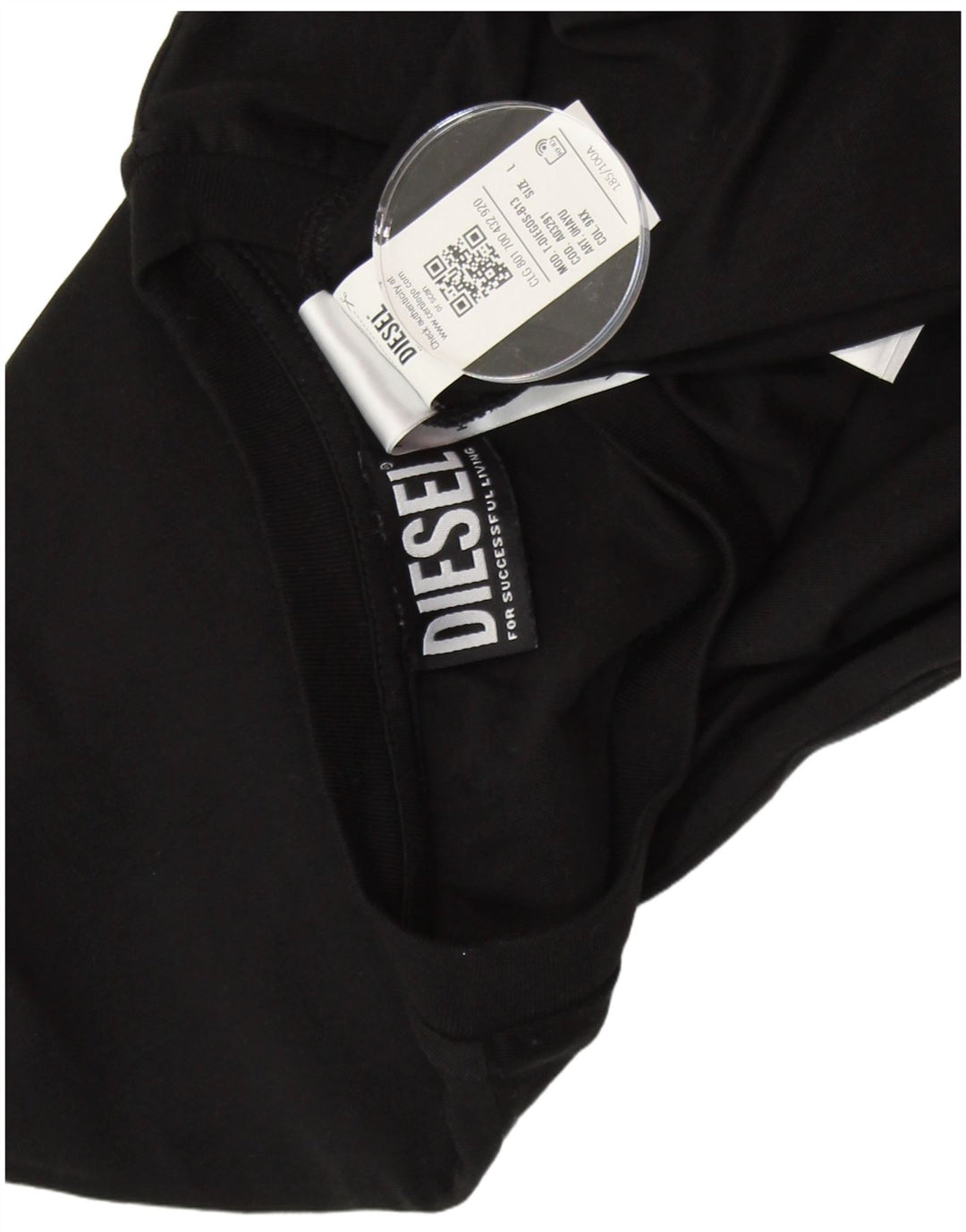 T-shirt grafica da uomo DIESEL Top grande in cotone nero