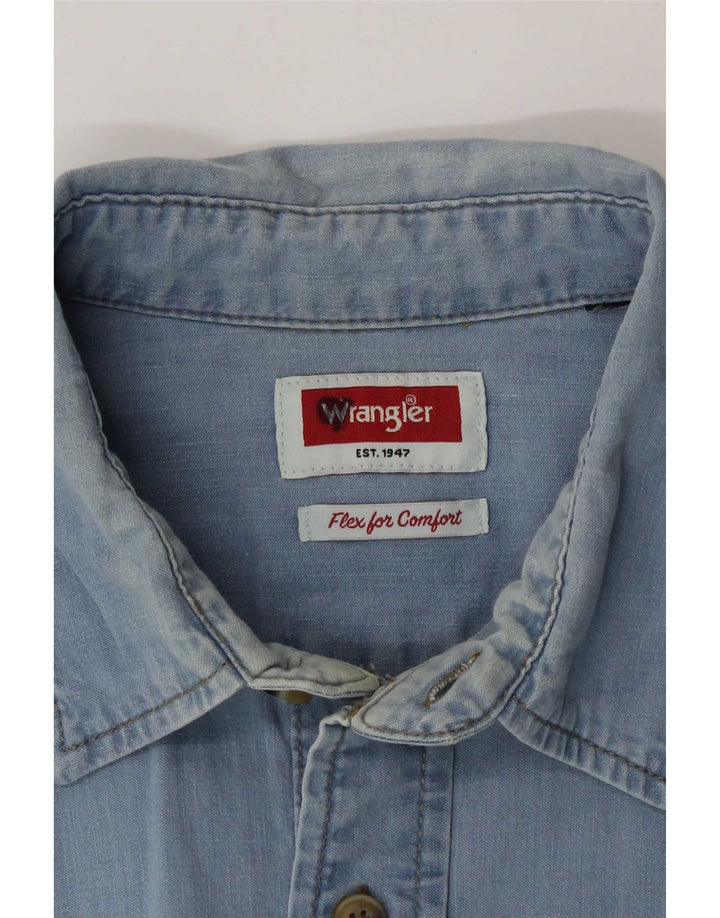 Camicia di jeans da uomo Wrangler grande blu