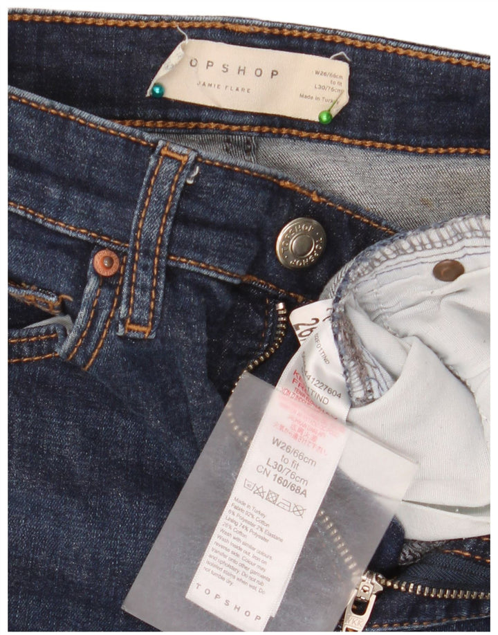 Jeans svasati Jamie da donna Topshop W26 L30 cotone blu navy