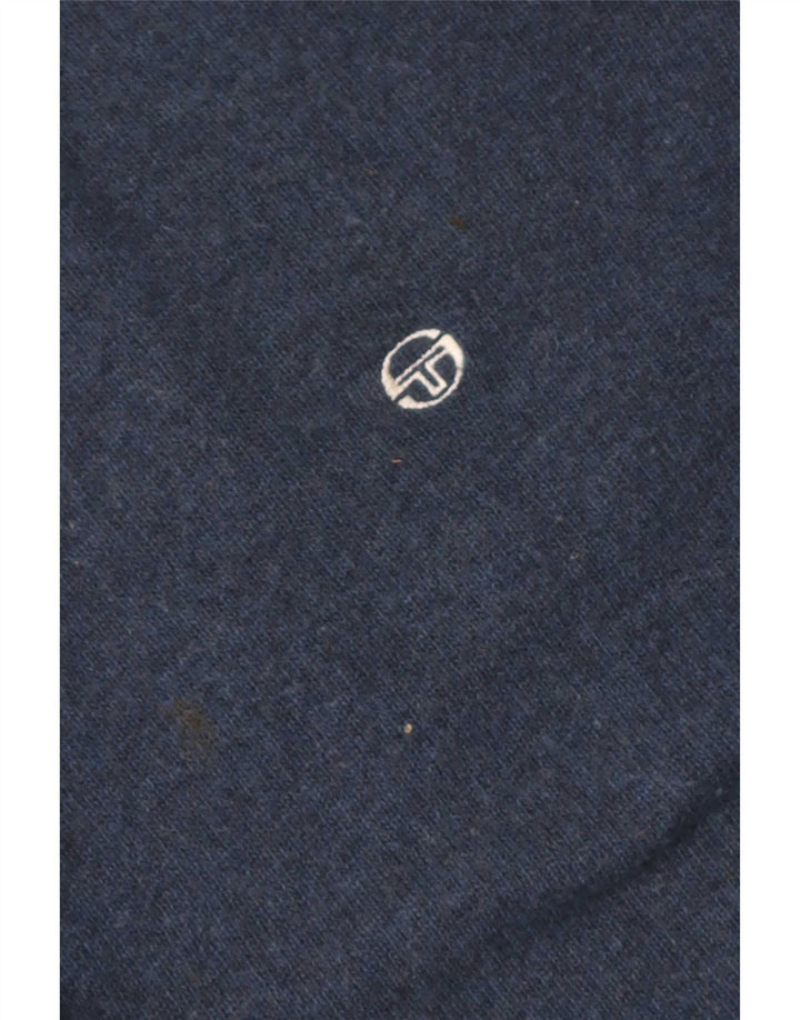 Sergio Tacchini Maglione da uomo con collo alto e maglione grande in lana blu navy