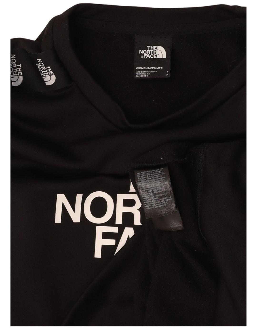 THE NORTH FACE Felpa corta da donna oversize maglione UK 10 piccola nera