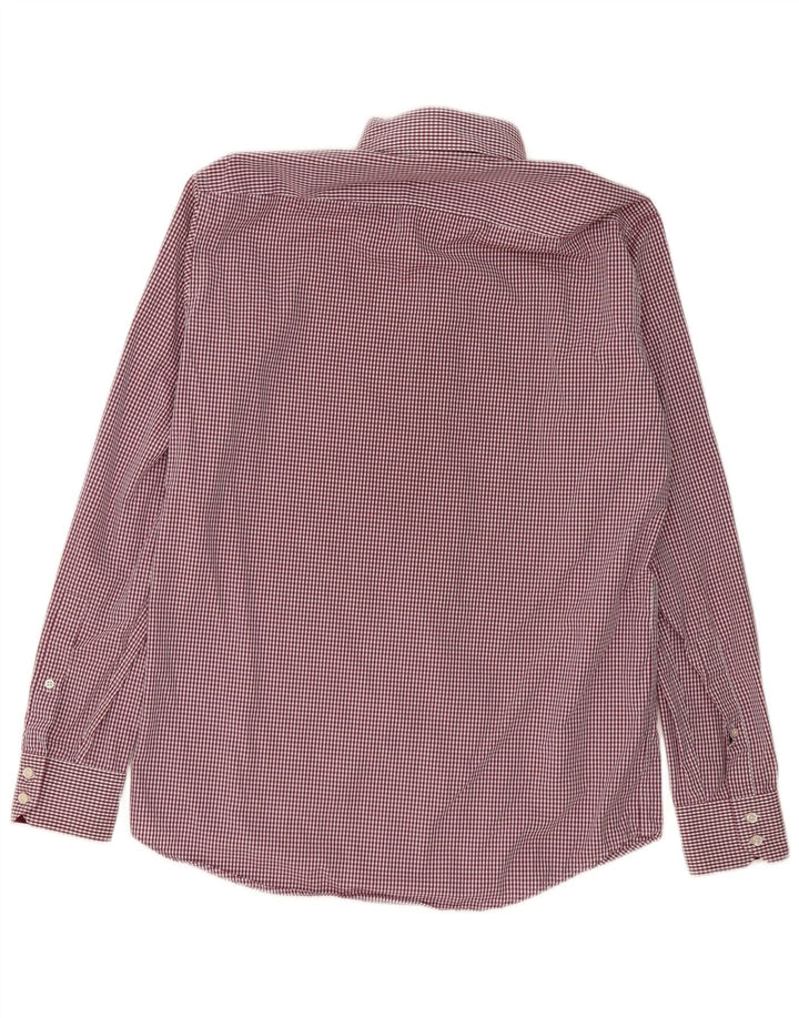 Camicia da uomo Regular Fit Hugo Boss in cotone a quadretti bordeaux medio