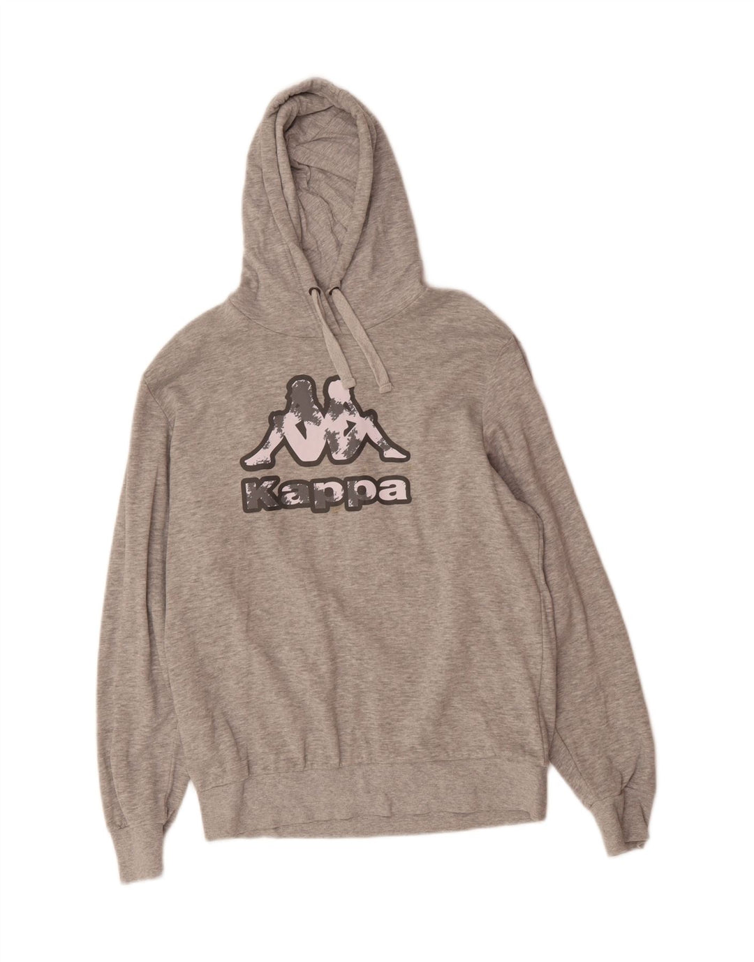 KAPPA Mens Graphic Hoodie Jumper Large Grey Cotton Vintage Kappa and Second-Hand Kappa from Messina Hembry 