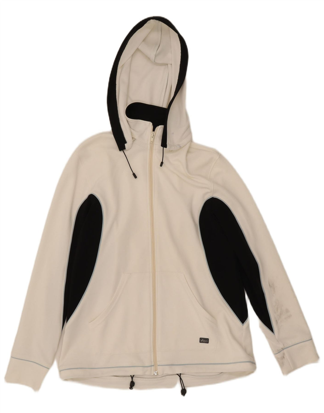 Giacca da ginnastica con cappuccio da donna Asics UK 16 Large White Colourblock