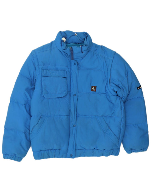 Giacca imbottita vintage da donna IT 46 Large Blu in poliammide