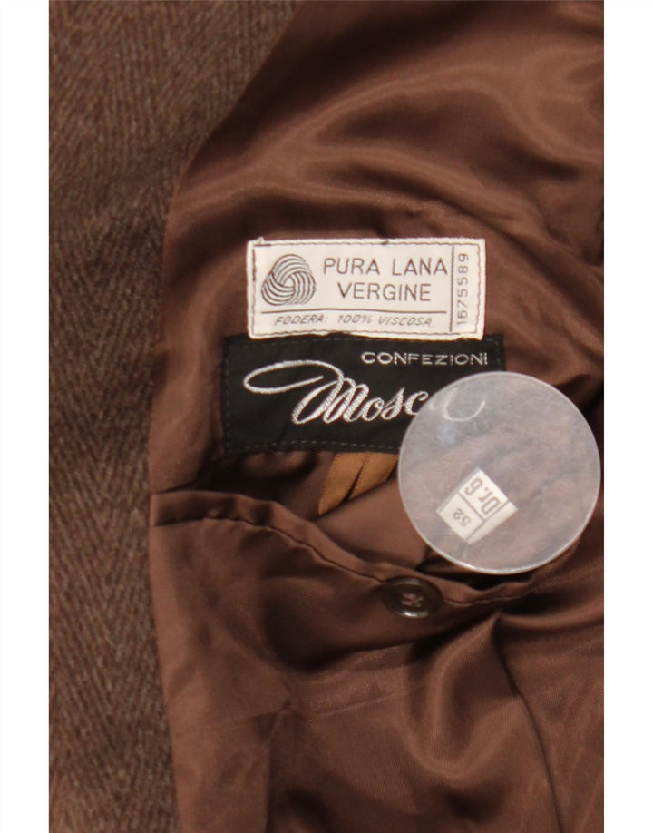 Soprabito vintage da donna IT 52 2XL in lana marrone
