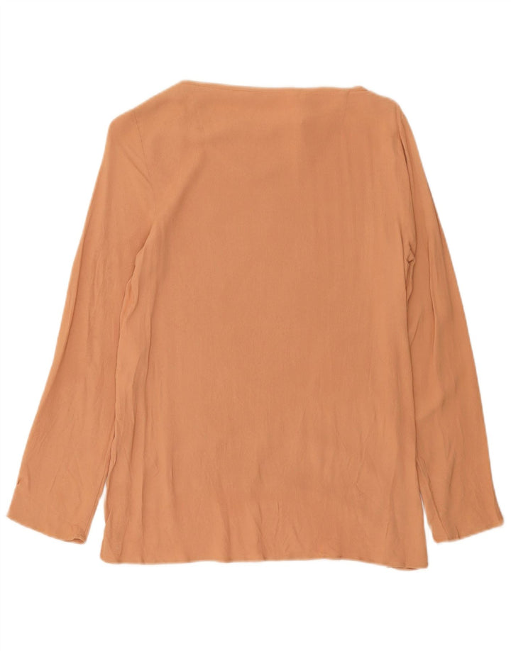 Top Zara da donna a maniche lunghe UK 12 in viscosa marrone medio