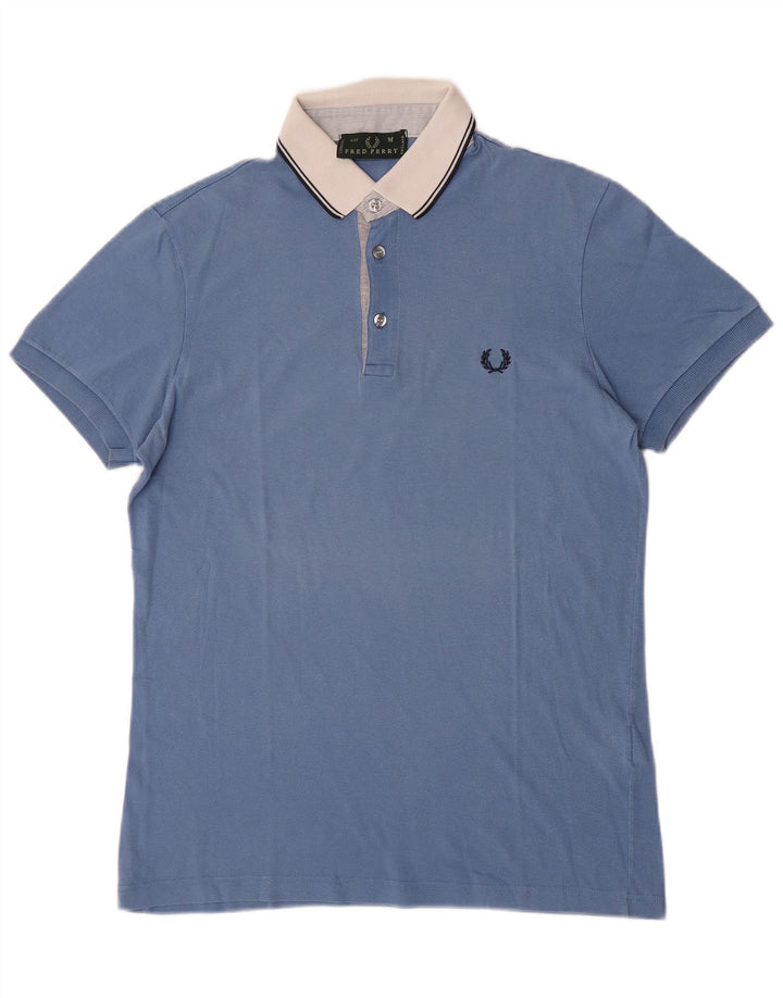 Polo da uomo Fred Perry in cotone color block blu medio