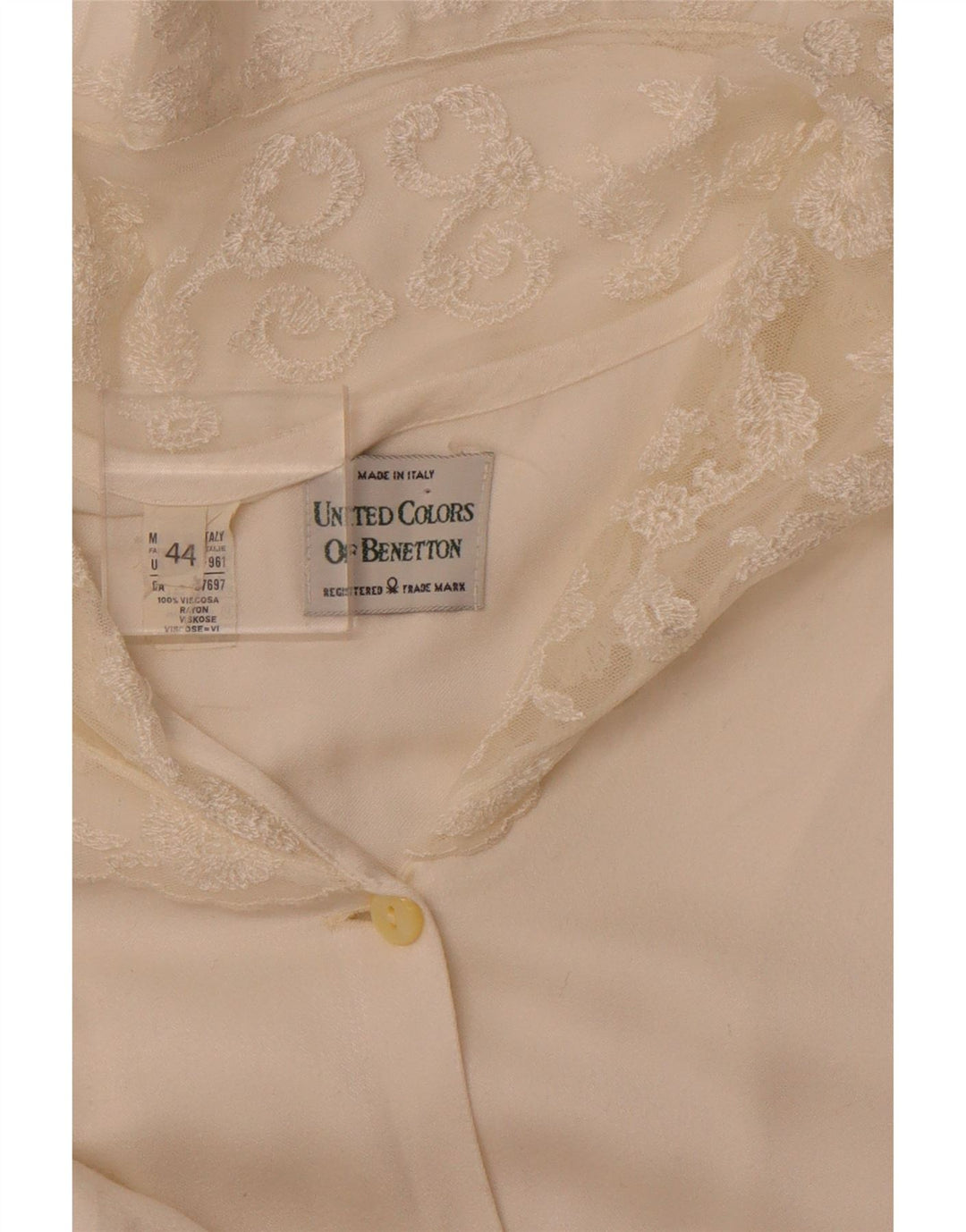 Camicia Camicia BENETTON Donna IT 44 Viscosa Bianco Sporco Medio
