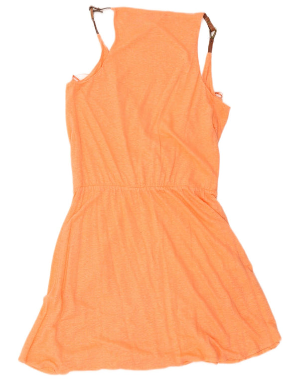 Abito tubino da donna Massimo Dutti UK 12 Lino screziato arancione medio