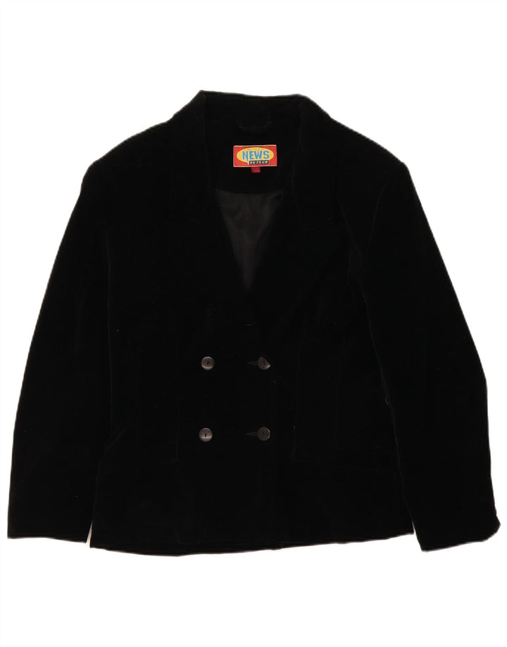 Giacca blazer doppiopetto oversize da donna vintage EU 36 piccola nera