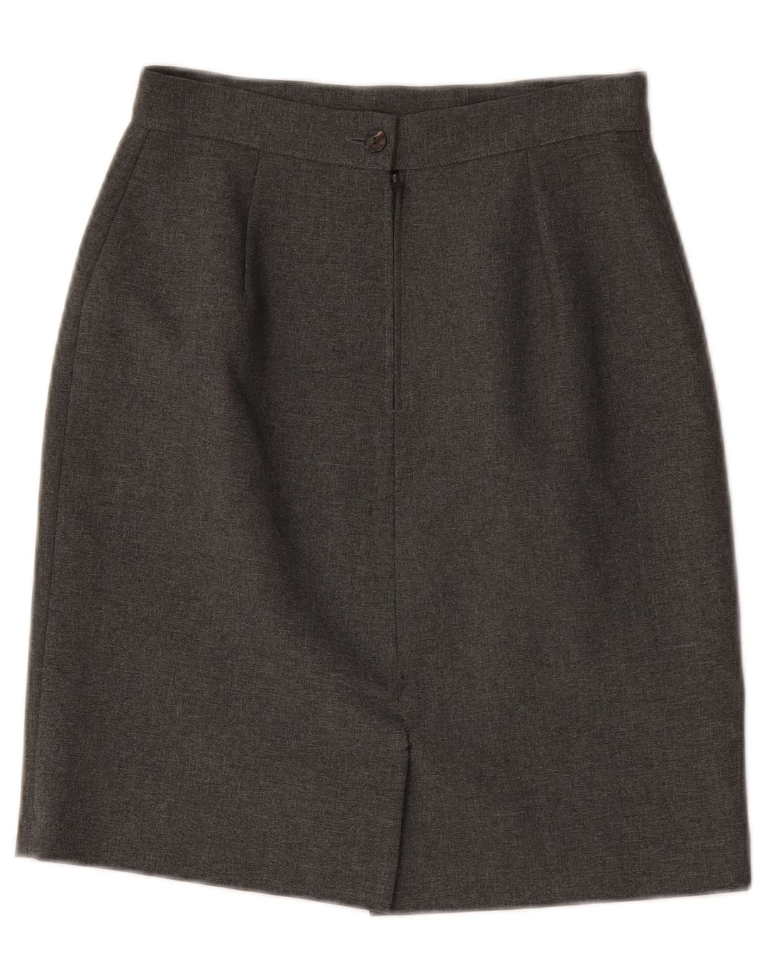 Gonna a tubino a vita alta da donna vintage IT 44 media W26 poliestere grigio