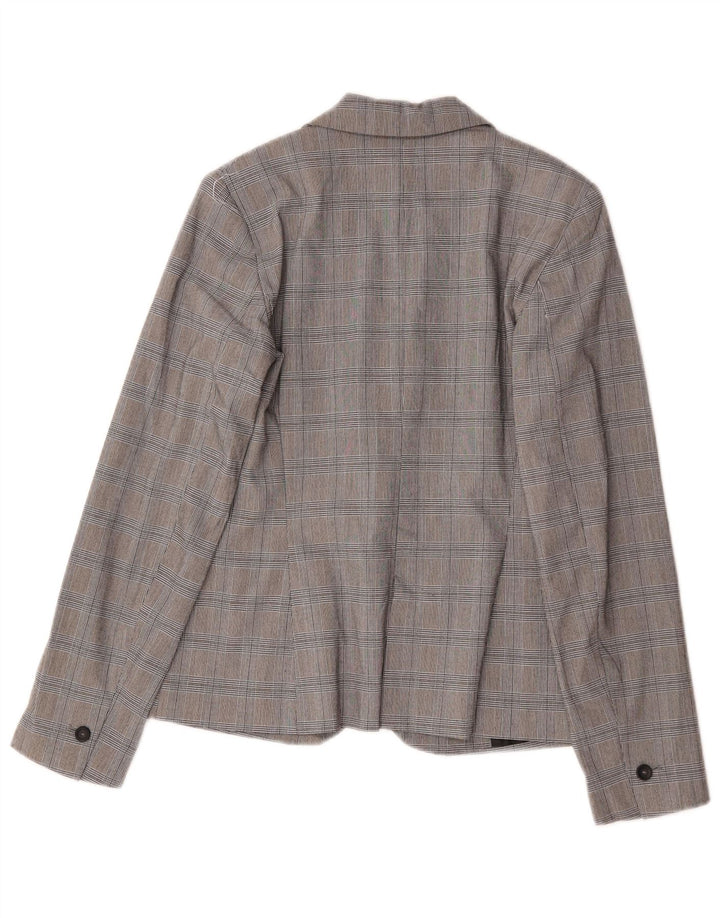 Giacca blazer a 1 bottone da donna Zara EU 36 XS poliestere pied de poule grigio