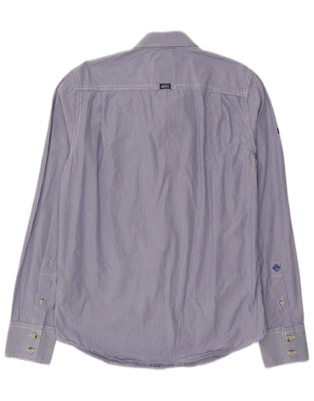 Camicia da uomo Superdry Small in cotone gessato blu