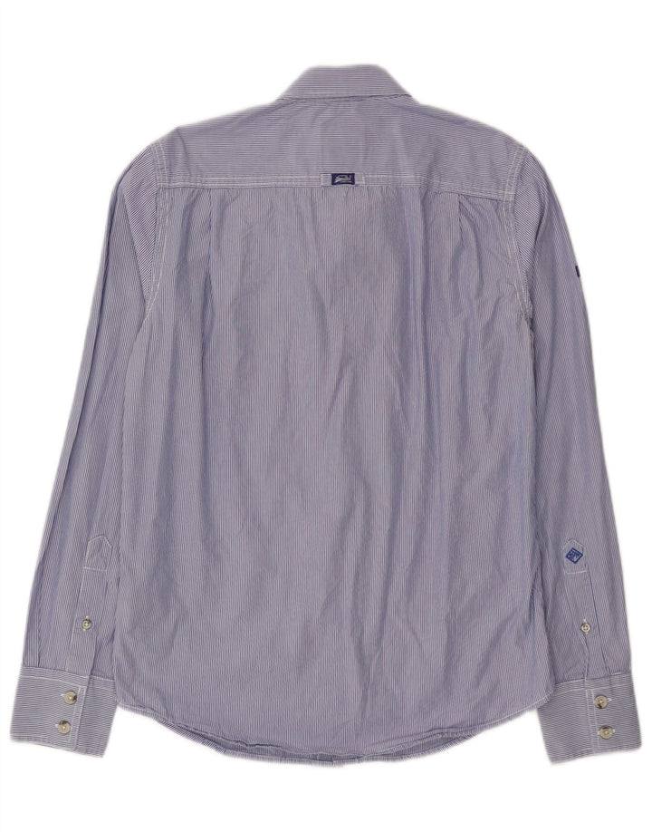 Camicia da uomo Superdry Small in cotone gessato blu