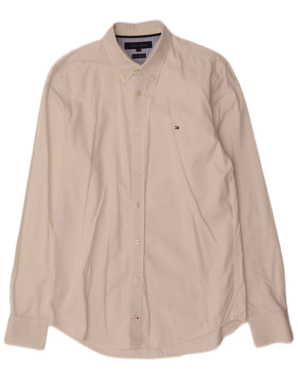TOMMY HILFIGER Camicia da uomo grande in cotone bianco