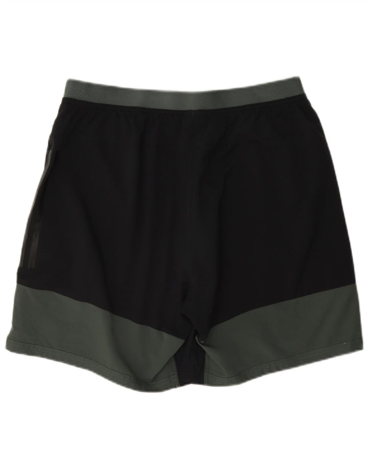 Pantaloncini sportivi Adidas Climacool da uomo grandi in poliestere color block nero