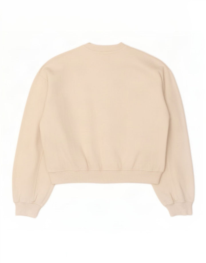 Felpa corta oversize da donna Zara UK 14 cotone bianco medio