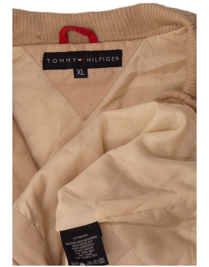 TOMMY HILFIGER Giubbotto bomber da uomo UK 42 XL Cotone beige