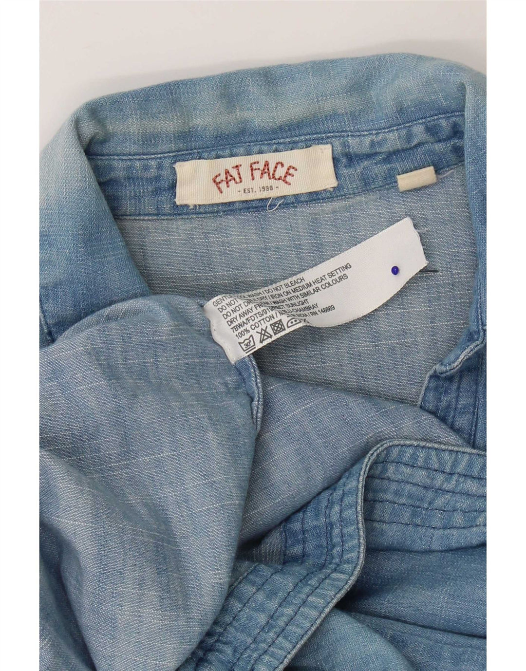 Abito in denim da donna Fat Face UK 12 Cotone blu medio