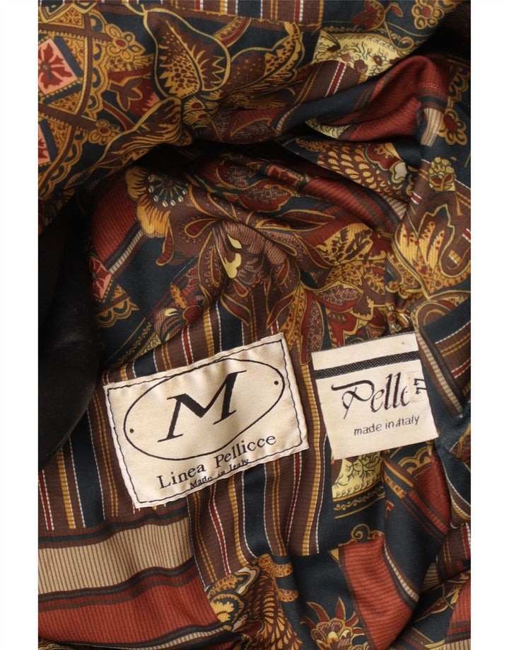 Cappotto oversize in pelle da donna VINTAGE IT 44 Medio in pelle nera