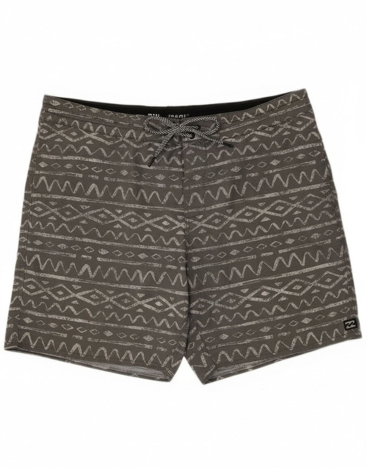 Pantaloncini da bagno da uomo Billabong XL in cotone geometrico grigio