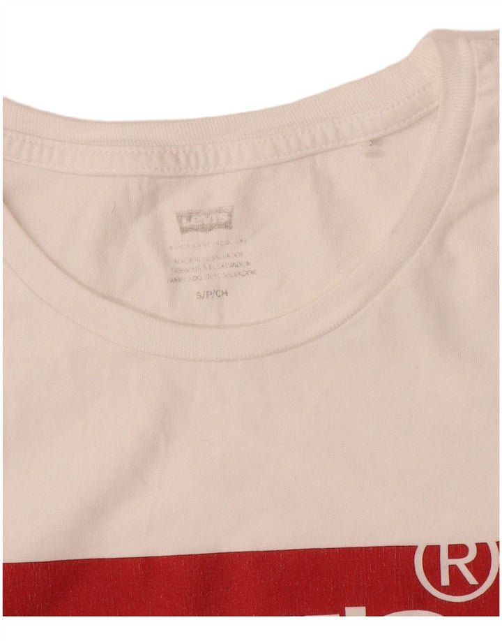 T-shirt grafica da donna Levi's Top UK 10 piccola bianca