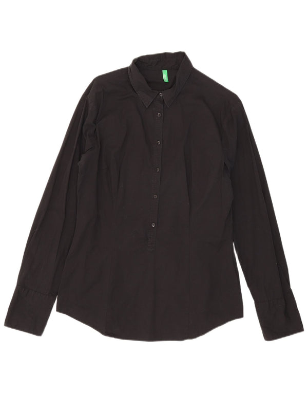 Camicia pullover da donna Benetton UK 18 XL cotone nero