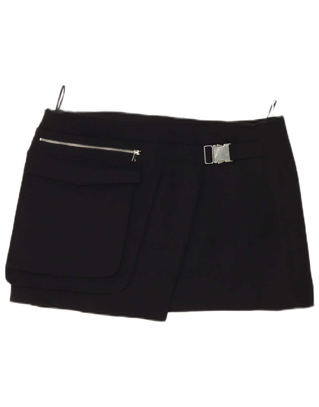 Minigonna a vita alta da donna ZARA XL W32 poliestere nero