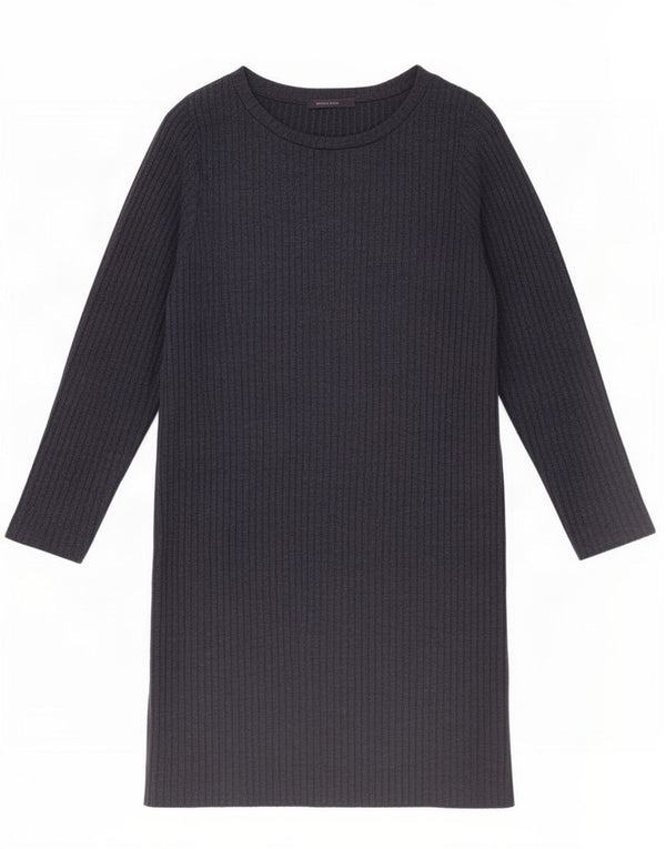 Marks & Spencer Womens Long Sleeve Basic Dress UK 16 Large Navy Blue