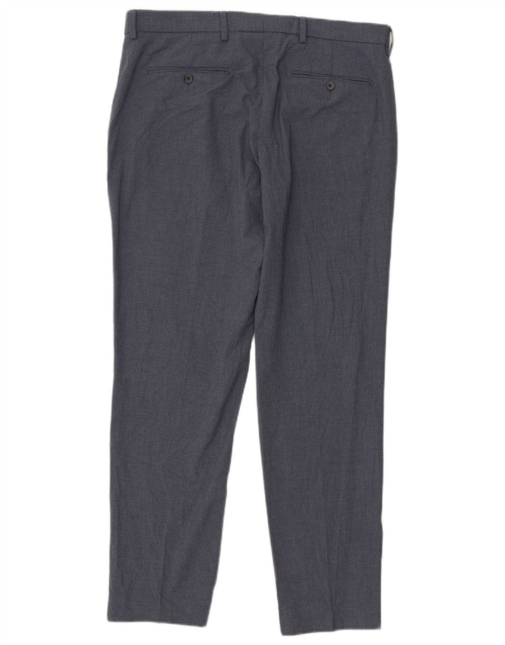 Pantaloni da abito vestibilità regolare da uomo Marks & Spencer W36 L31 pied de poule blu