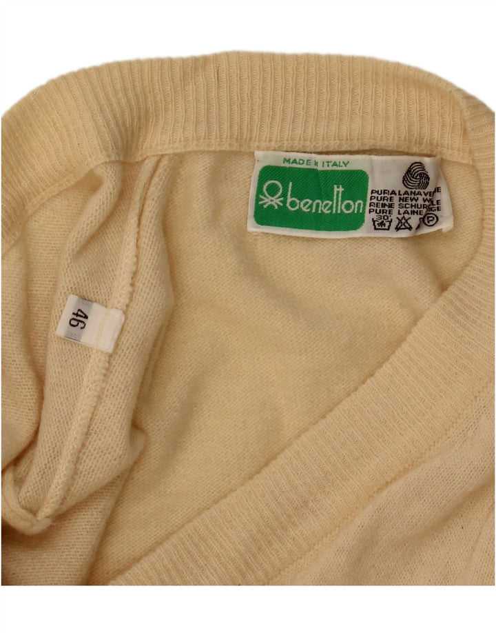 Maglia Cardigan Donna Benetton IT 46 Large Giallo Lana